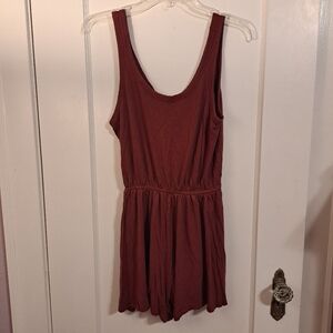 Rust Maroon Romper Tank Top H&M Sz S GUC Flowy Comfy